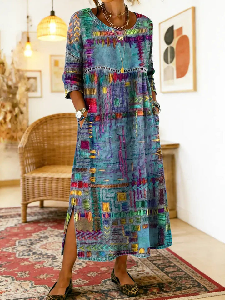Alina | Dress with Ethnic Patchwork