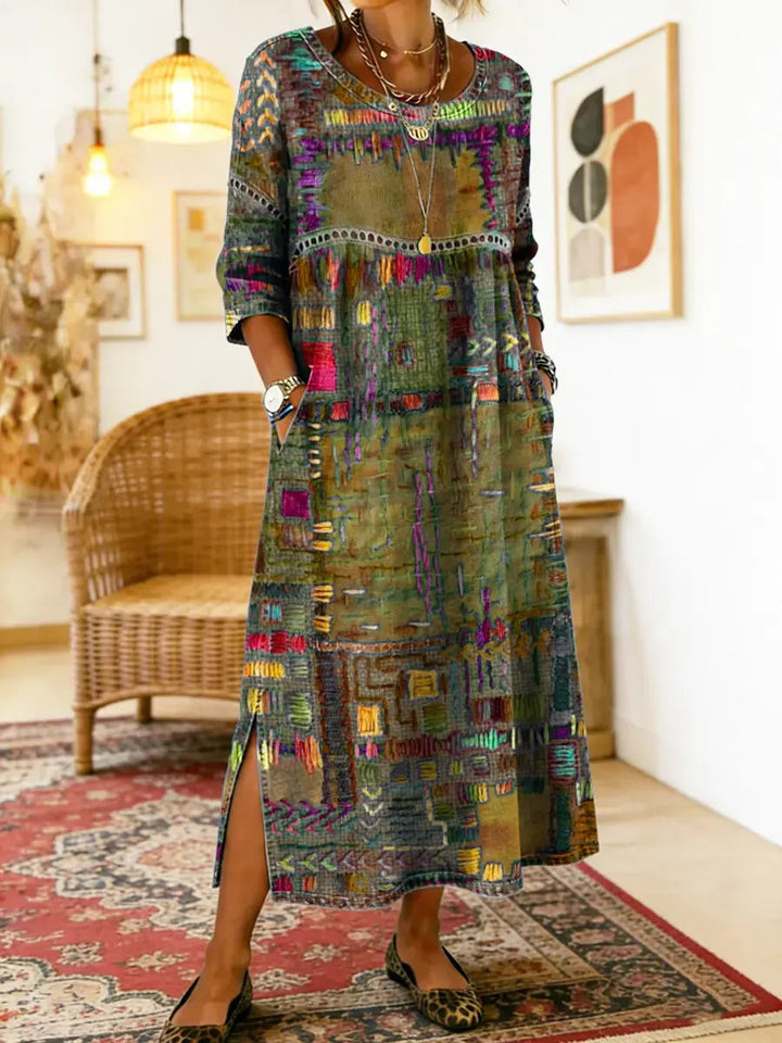 Alina | Dress with Ethnic Patchwork