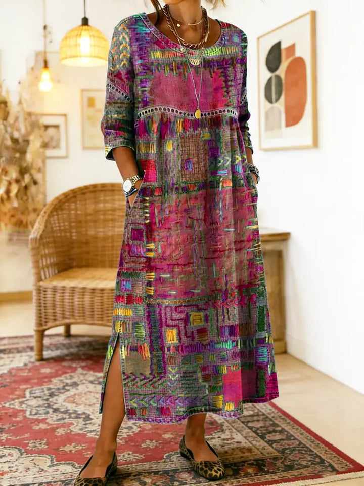 Alina | Dress with Ethnic Patchwork