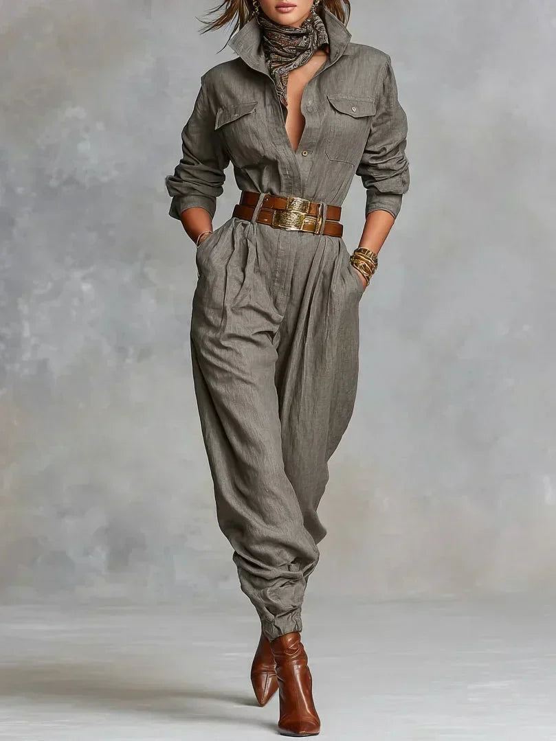 Megan | Linen and Cotton Jumpsuit