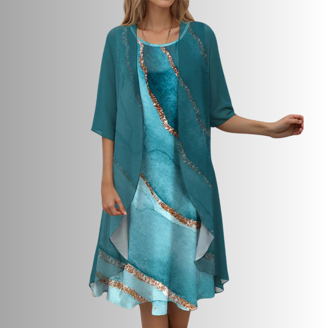 Becky | Layered Open Front Midi Dress