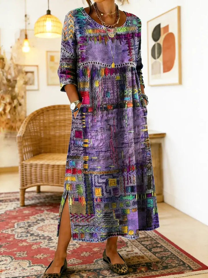 Alina | Dress with Ethnic Patchwork