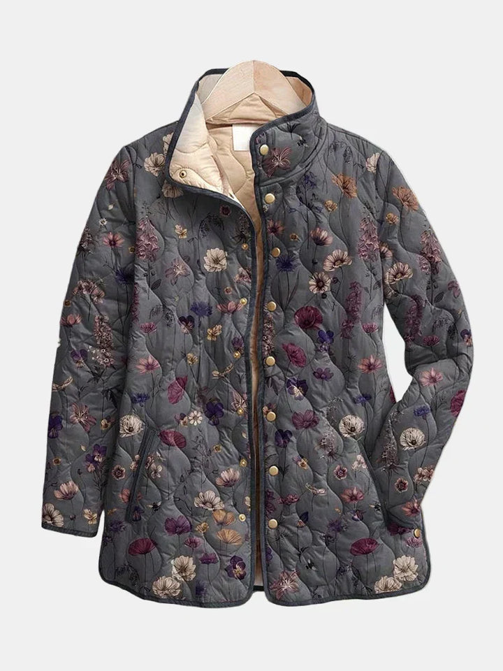 Karen | Vintage Floral Print Quilted Jacket