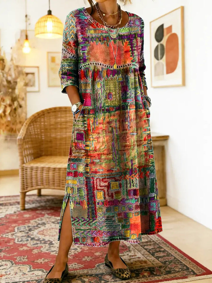 Alina | Dress with Ethnic Patchwork