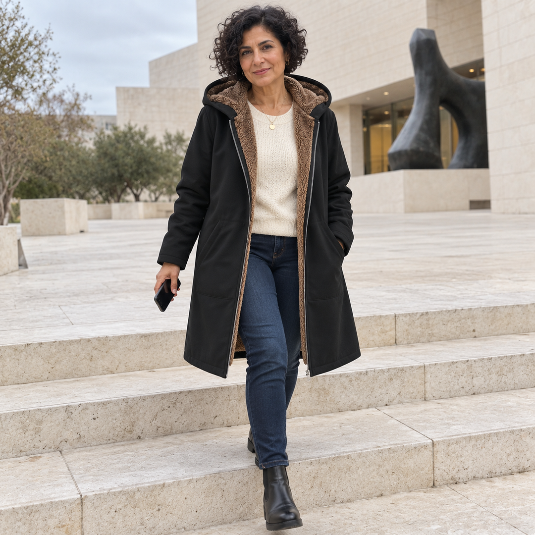 Heather | Cozy Hooded Longline Coat