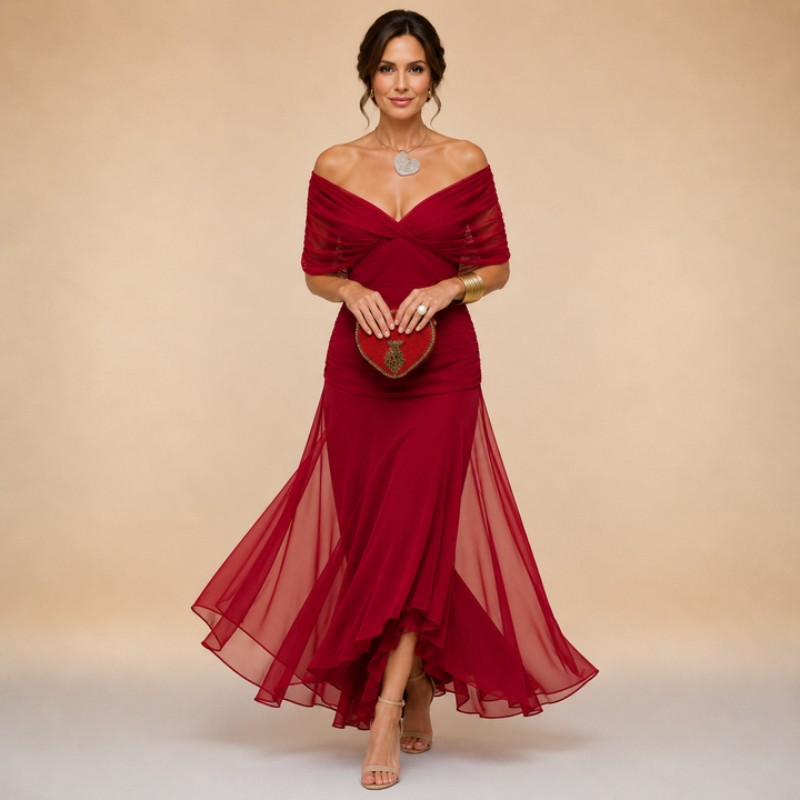 Emma | Elegant V-Neck Evening Maxi Dress