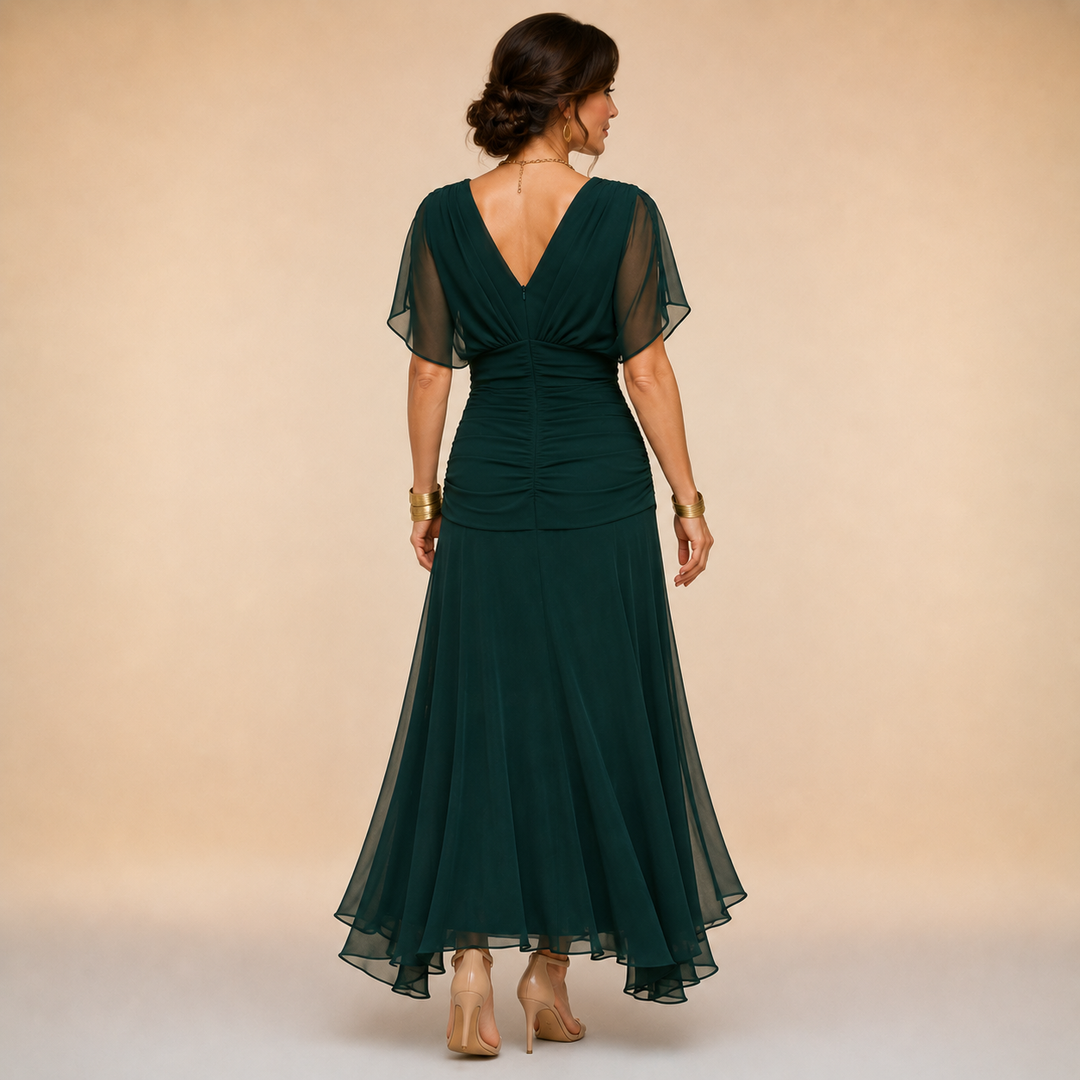 Emma | Elegant V-Neck Evening Maxi Dress