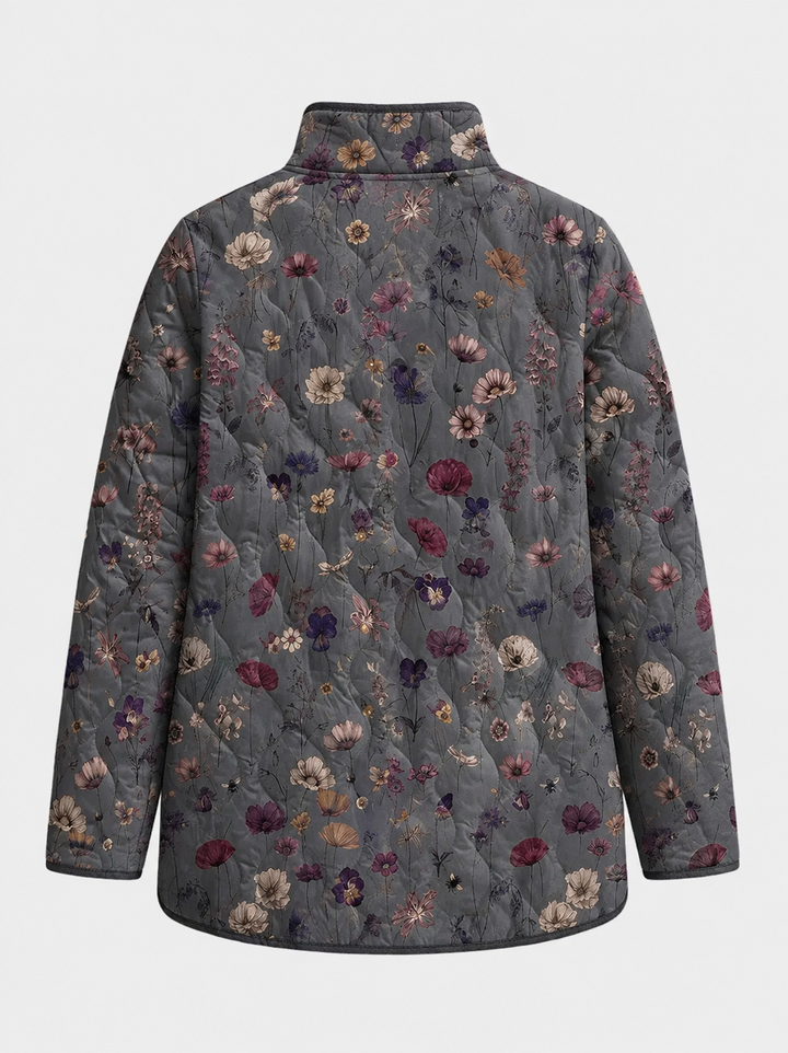 Karen | Vintage Floral Print Quilted Jacket