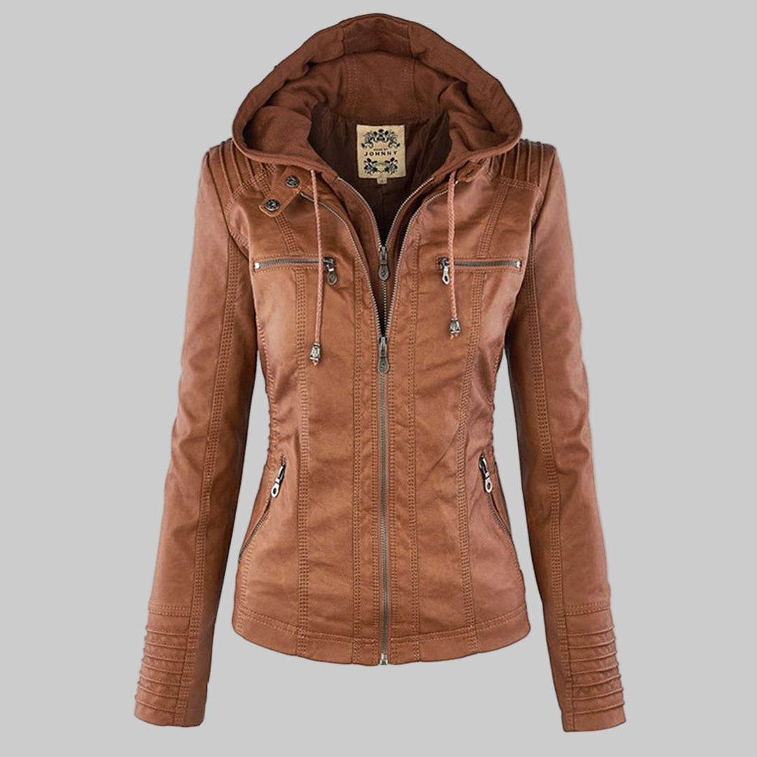 SYLVIA | Hooded Moto Jacket