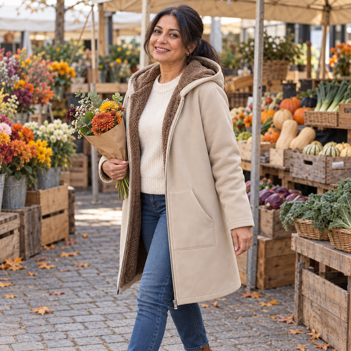 Heather | Cozy Hooded Longline Coat