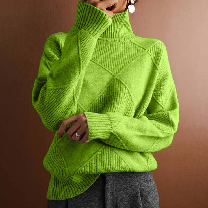 Kylie | Textured Turtleneck Knit Sweater