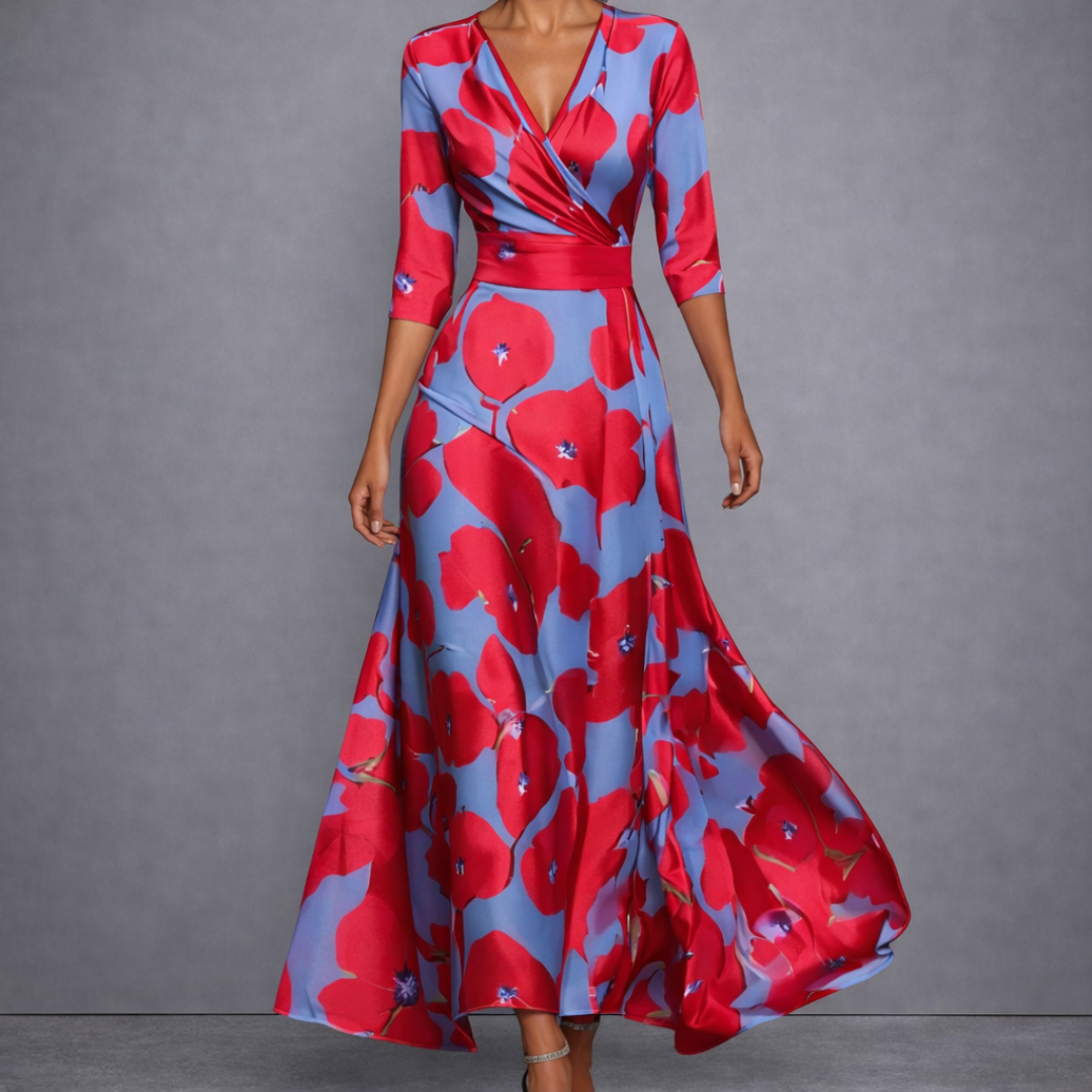 Calla | Sculpting Floral Maxi Dress for Elegant Confidence