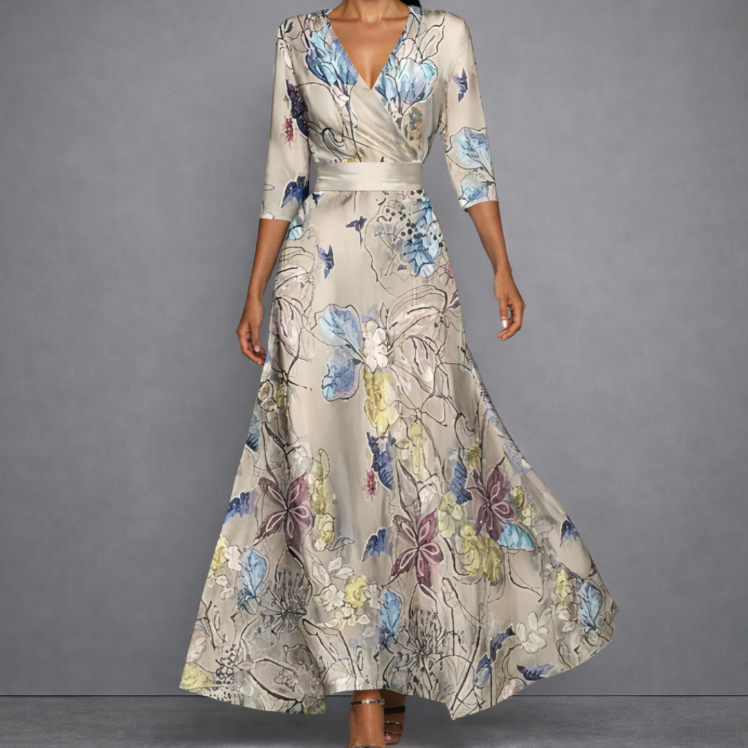 Calla | Sculpting Floral Maxi Dress for Elegant Confidence