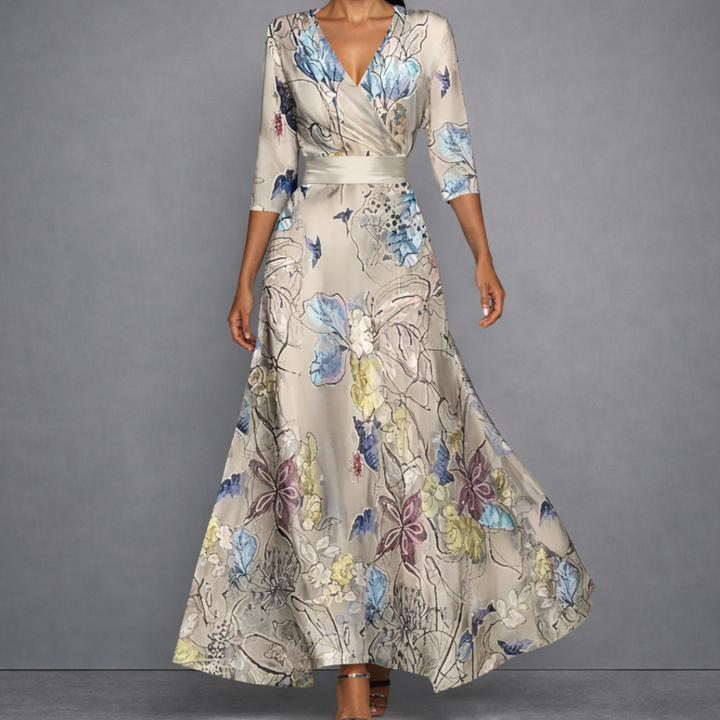 Calla | Sculpting Floral Maxi Dress for Elegant Confidence