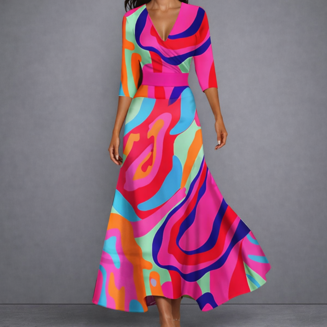Calla | Sculpting Floral Maxi Dress for Elegant Confidence