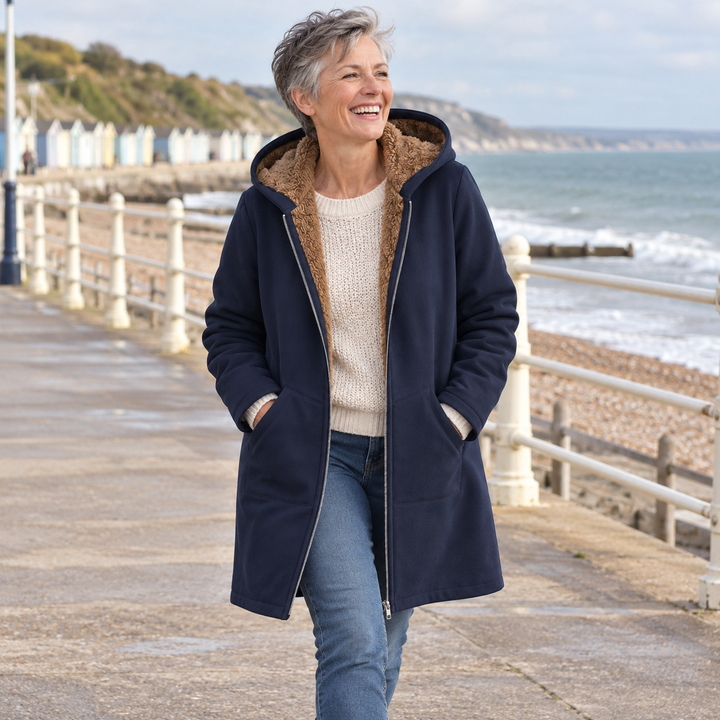 Heather | Cozy Hooded Longline Coat