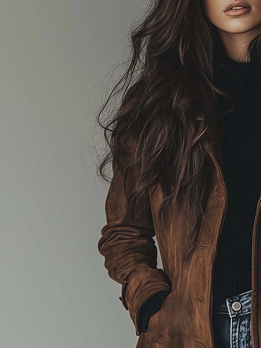 Zoe | Vintage Suede Trench Coat