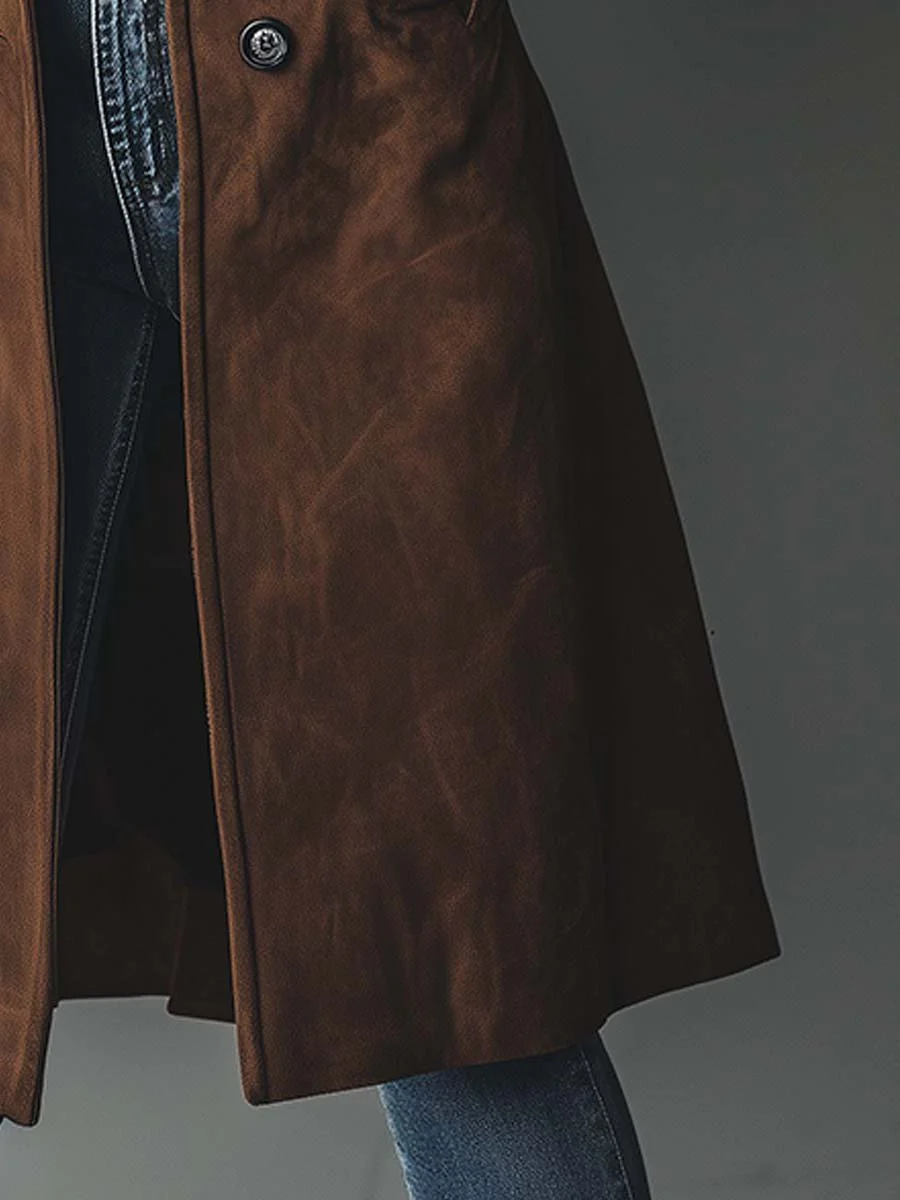 Zoe | Vintage Suede Trench Coat