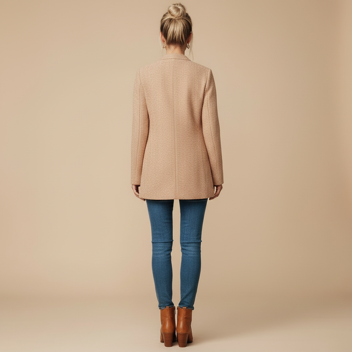Jennifer | Women's Herringbone Long Blazer