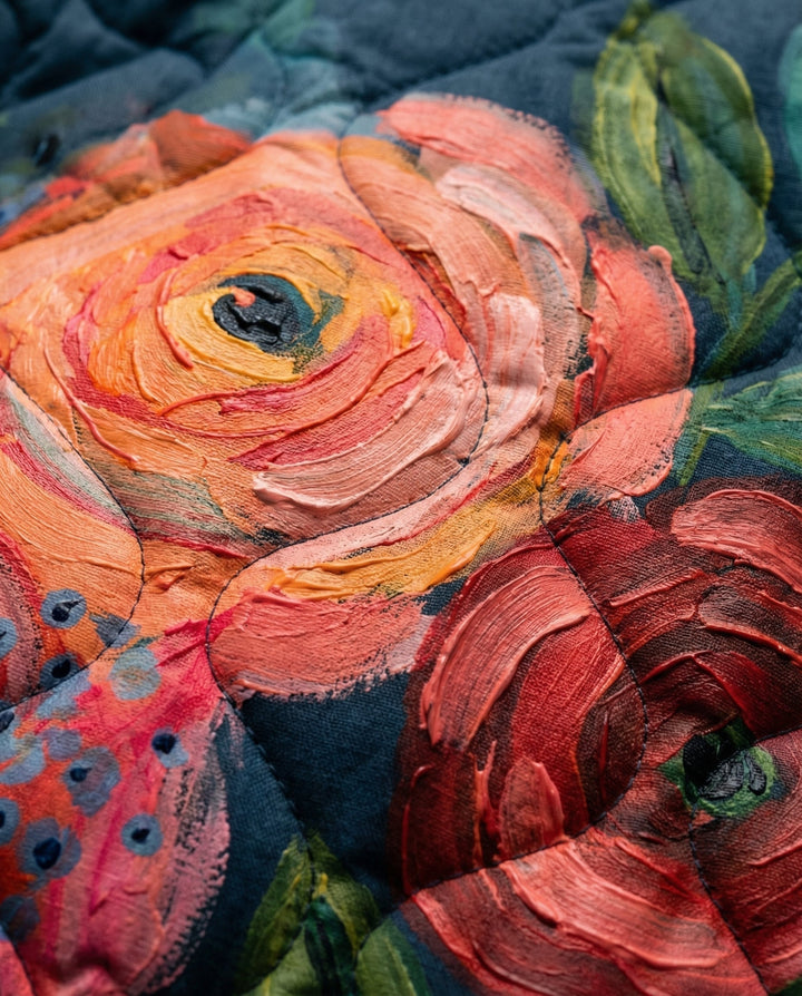 Carol | Vintage Floral Print Quilted Jacket