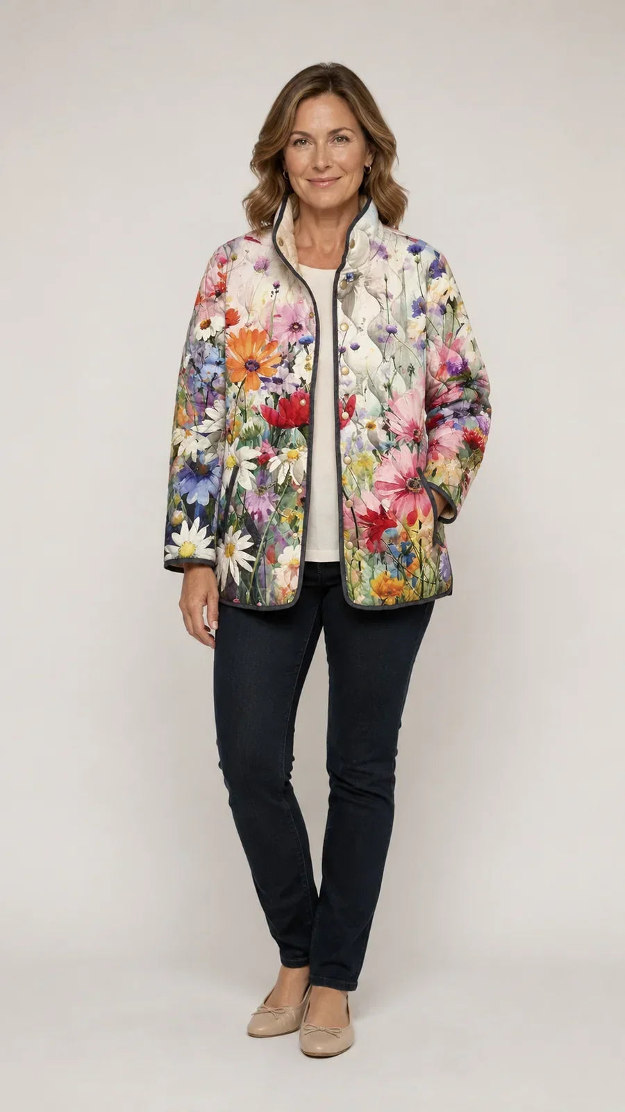 Nancy | Charming Vintage Floral Print Quilted Jacket