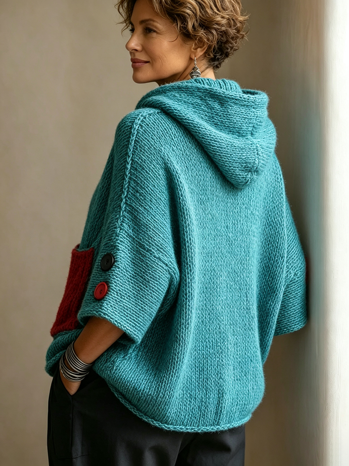 Zara™ | Relaxed Contrast Pocket Hooded Sweater 1