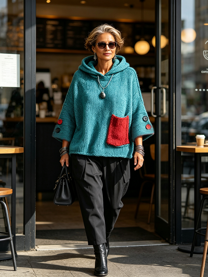 Zara™ | Relaxed Contrast Pocket Hooded Sweater 1