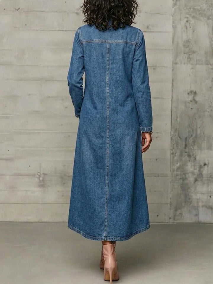 Caroline™ | Denim Maxi Dress