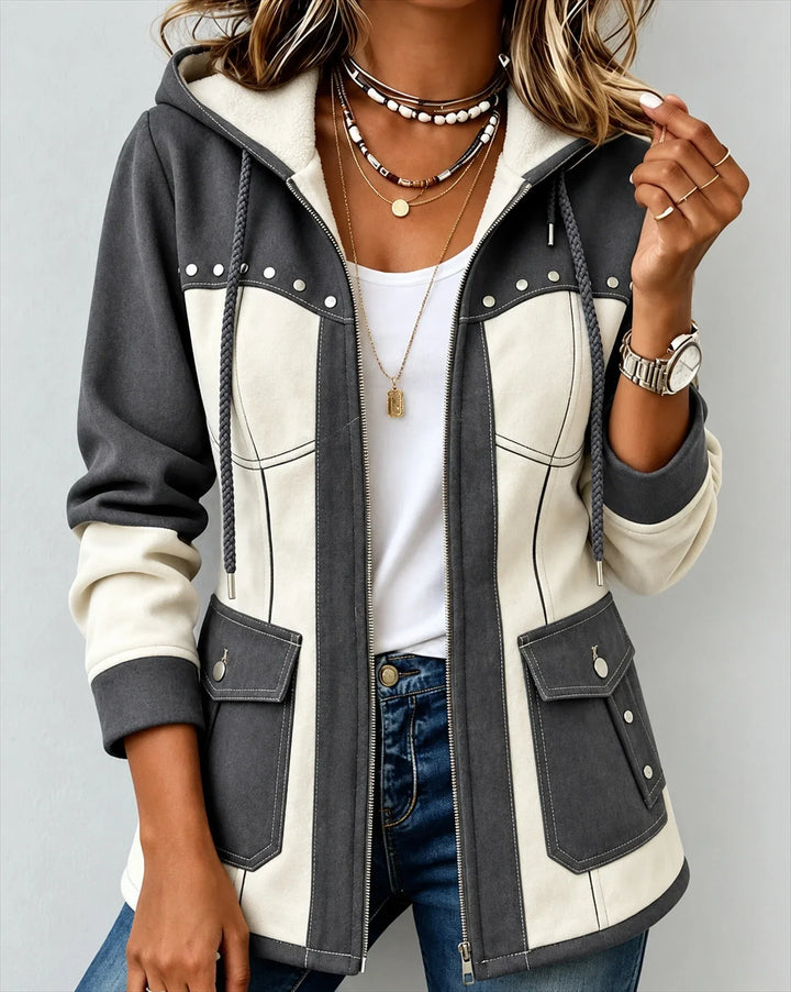 Véronique | Two-Tone Hooded Jacket