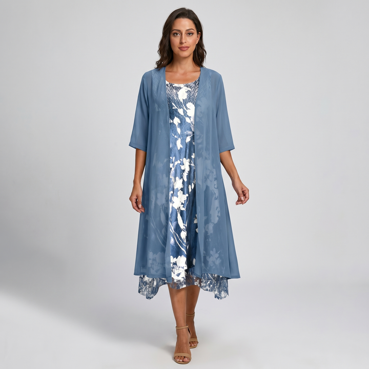 Becky | Layered Open Front Midi Dress