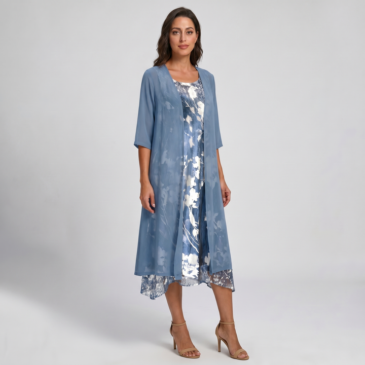 Becky | Layered Open Front Midi Dress
